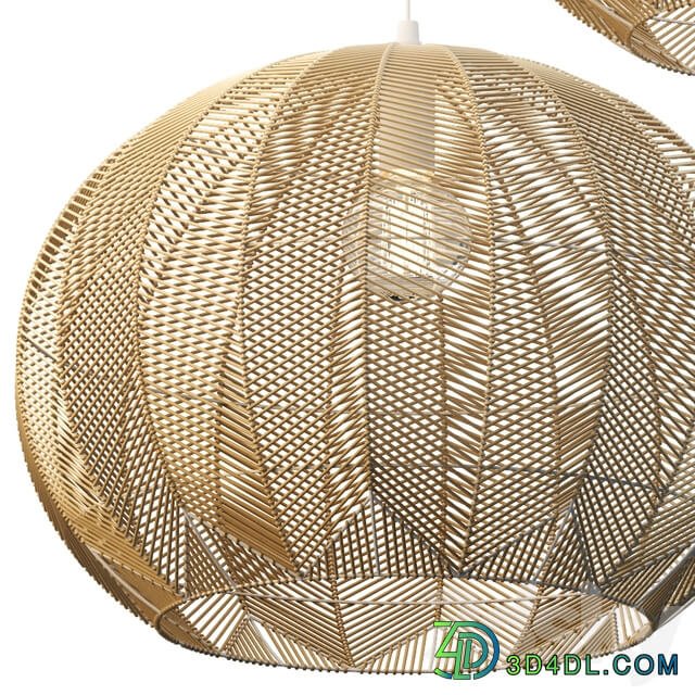 NATURAL ROUND RATTAN PENDANT Pendant light 3D Models