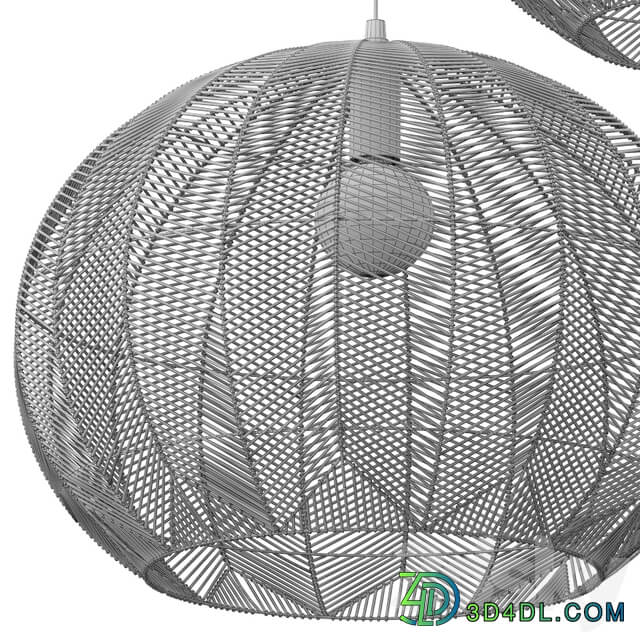 NATURAL ROUND RATTAN PENDANT Pendant light 3D Models