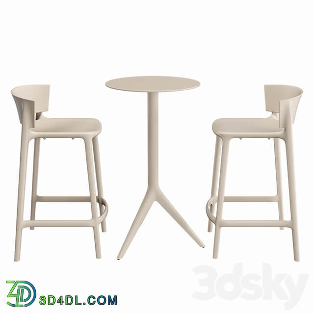 Table Chair VONDOM MARI SOL TABLE AND AFRICA BAR STOOL