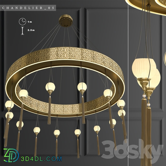 Islamic Chandelier 05 Pendant light 3D Models