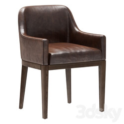 Restoration Hardware Morgan Curved Back Track Leather Armchair 