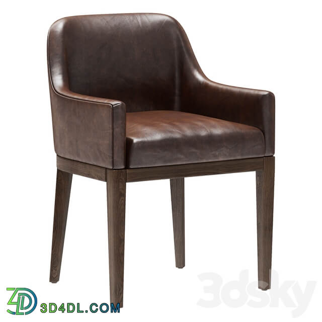 Restoration Hardware Morgan Curved Back Track Leather Armchair