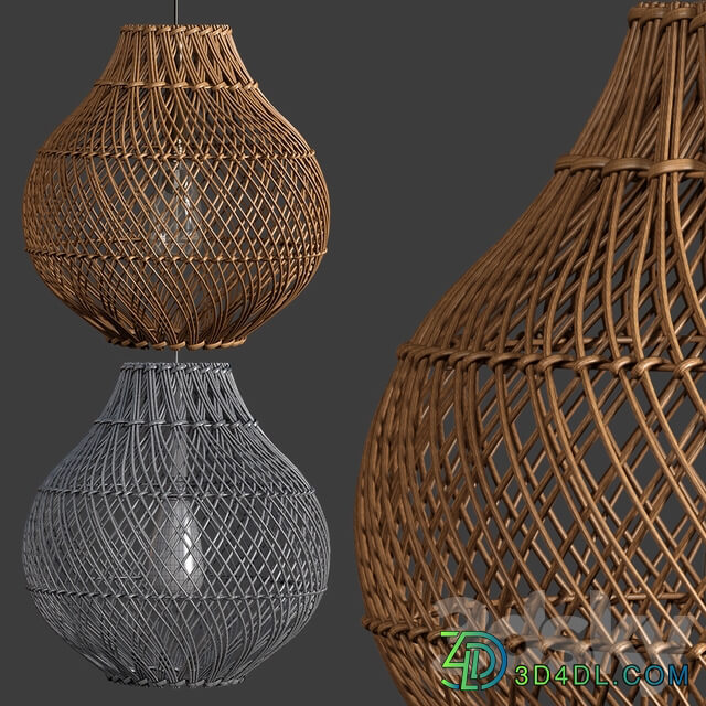 Four Rattan pendant lights Pendant light 3D Models