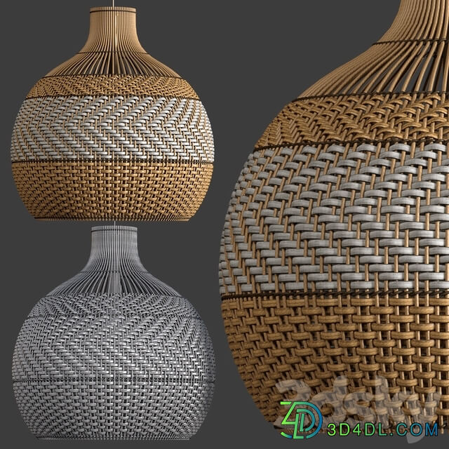 Four Rattan pendant lights Pendant light 3D Models