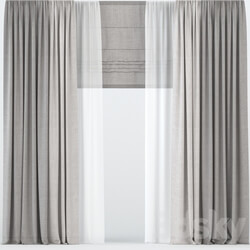 Curtains with tulle. 