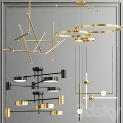 Collection of new minimalist chandelier 2 Pendant light 3D Models 