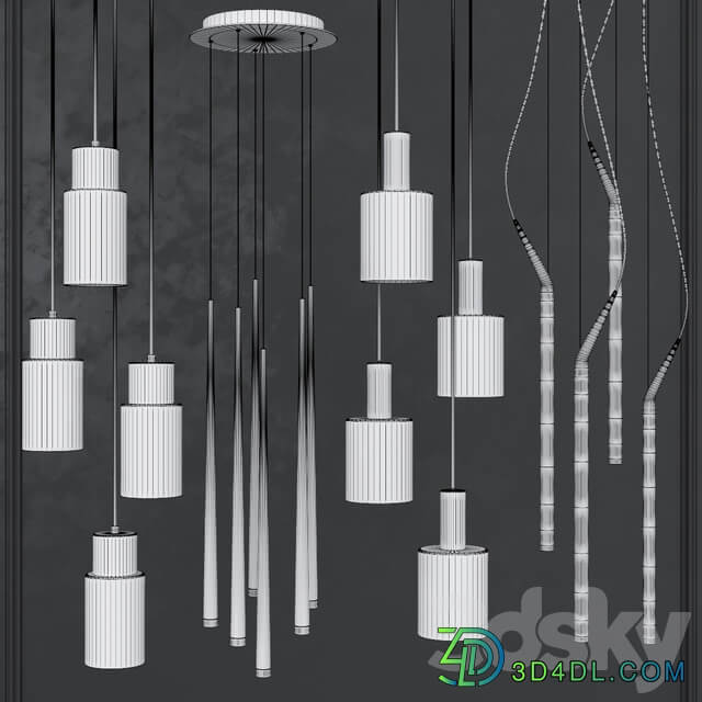 Pendant lights set 029 Pendant light 3D Models