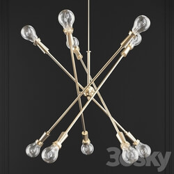 Kichler Armstrong 10 Light Large Chandelier in Natural Brass Pendant light 3D Models 