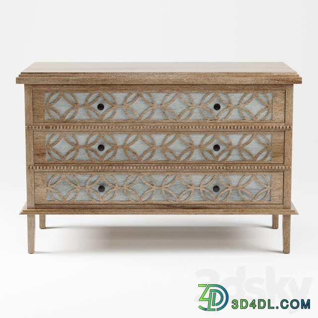 Sideboard Chest of drawer Cicley Carved 3 Drawer Chest