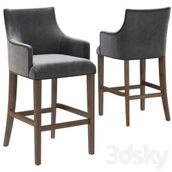 Restoration Hardware Ella Leather Stool 