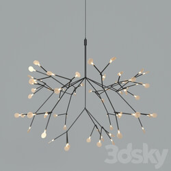 Chandelier Led Petals Black Pendant light 3D Models 