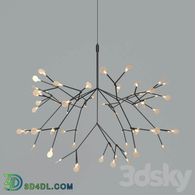 Chandelier Led Petals Black Pendant light 3D Models