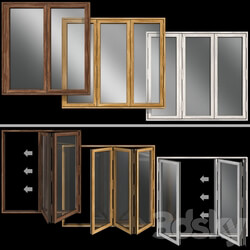 Folding stained Glass Wooden Doors 