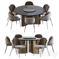 Table Chair Modern Baron Sea Foam Dining Chair and Round table 
