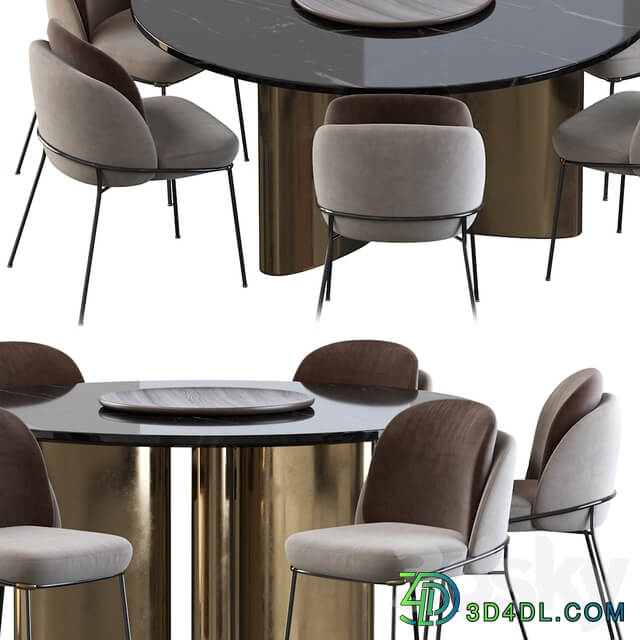 Table Chair Modern Baron Sea Foam Dining Chair and Round table