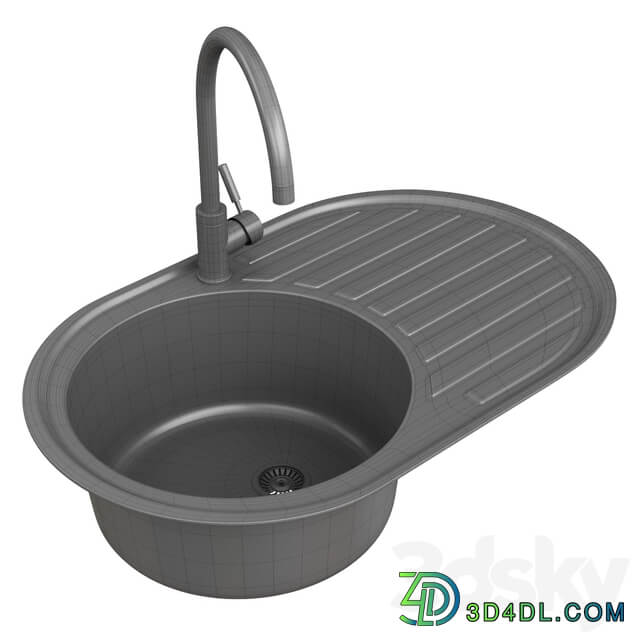 Fabiano Arc Black Sink and Faucet Fabiano Fkm Set