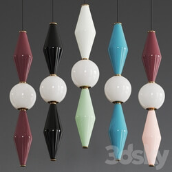 Chandelier Pendant Lamp Mason Editions Gamma D Led Glass and Aluminum 