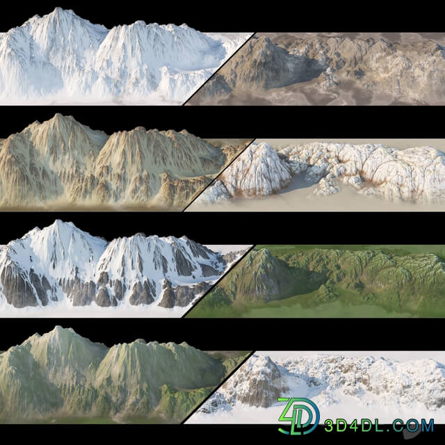 Mountain chain. 8 textures.