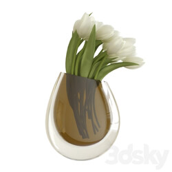 White tulips in a vase 