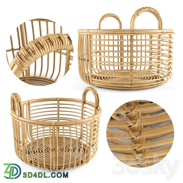 Java Rattan Baskets Low