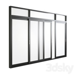 Aluminum Sliding four Doors Windows 