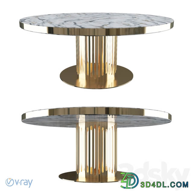 Table Chair Charisma Collection Round table with MARBLE top