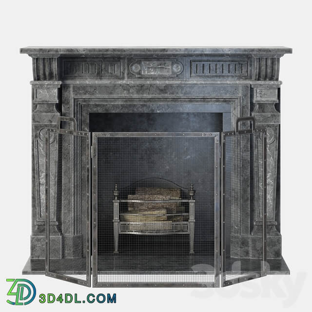 Classic stone fireplace