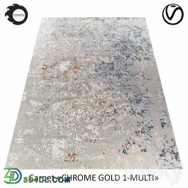 Indian wool rug CHROME GOLD 1 MULTI