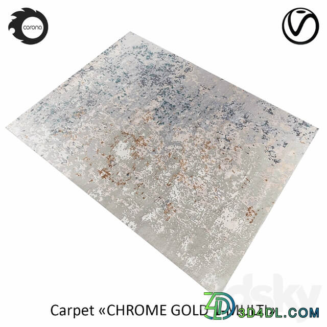 Indian wool rug CHROME GOLD 1 MULTI