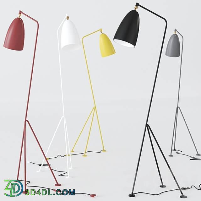 Gräshoppa Floor lamp Andorra Red by GUBI Floor lamp