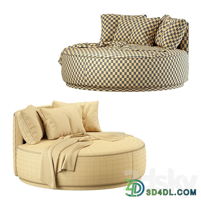 Love Seat Large Pouf Rugiano