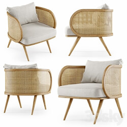 Wooden rattan lounge chair C20 by Bpoint Design / Rattan chair 