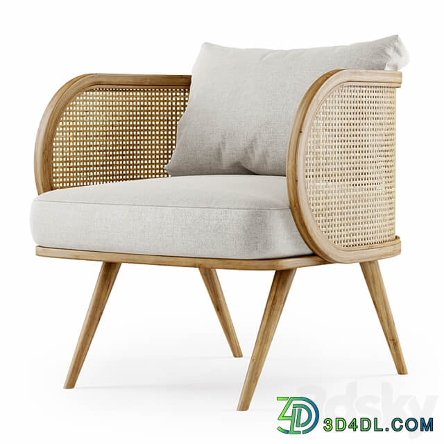 Wooden rattan lounge chair C20 by Bpoint Design / Rattan chair