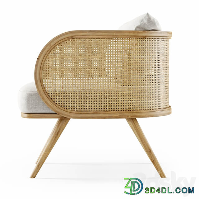 Wooden rattan lounge chair C20 by Bpoint Design / Rattan chair