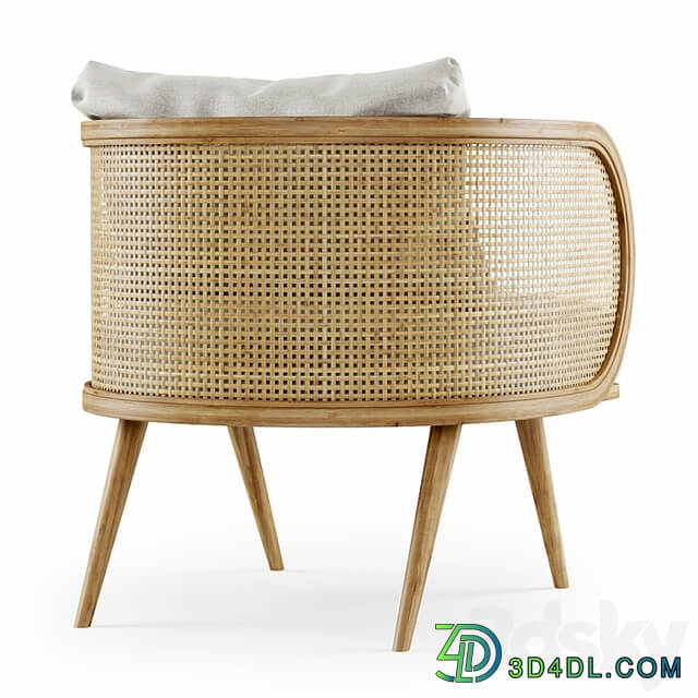 Wooden rattan lounge chair C20 by Bpoint Design / Rattan chair