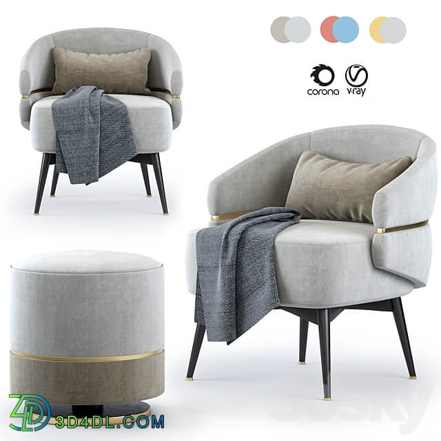 Frato cairo Armchair Parma stool