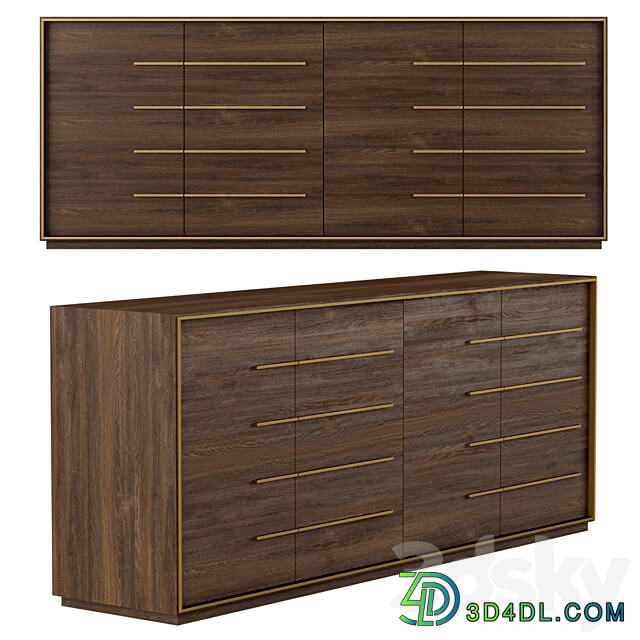 Sideboard Chest of drawer RH Modern Calvin panel 4 door sideboard