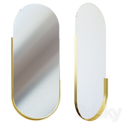 Oval mirror in a metal frame gold 19 ОА 6385 