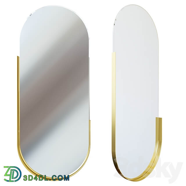 Oval mirror in a metal frame gold 19 ОА 6385