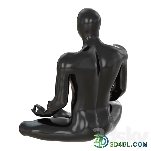 Male abstract mannequin sitting in yoga pose 110