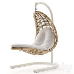 Outdoor garden wicker rattan hanging chair Christy 3D Models 