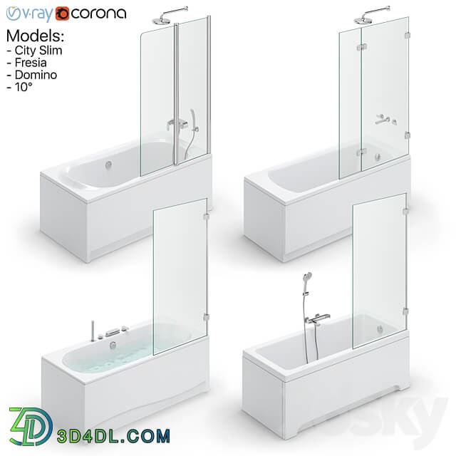 Bath set Ravak set 118 City Slim Fresia Domino 10 