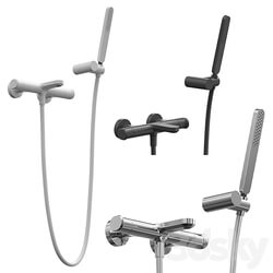 Thermostatic bath faucet with shower set Cisal Lineaviva 