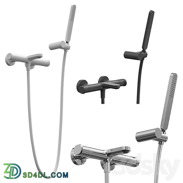 Thermostatic bath faucet with shower set Cisal Lineaviva