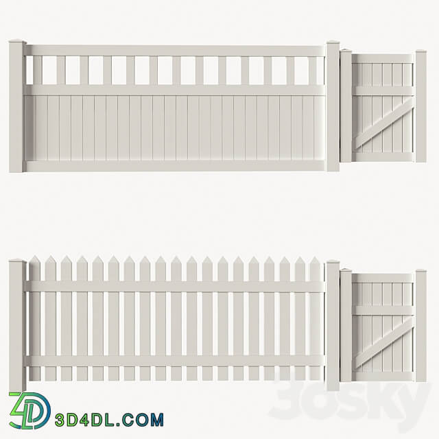 Set of PVC fences wicket