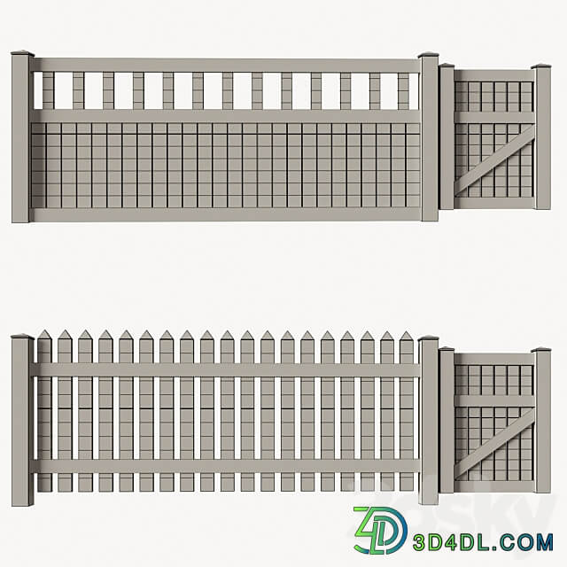 Set of PVC fences wicket