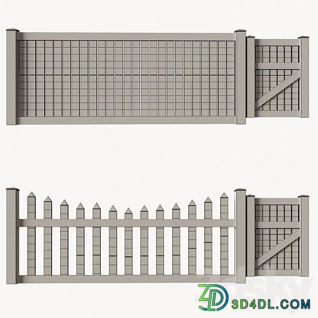 Set of PVC fences wicket