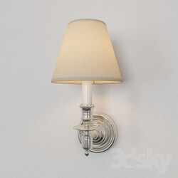 Visual Comfort Studio Single French Sconce in Polished Nickel with Tissue Shade S2110PN T 