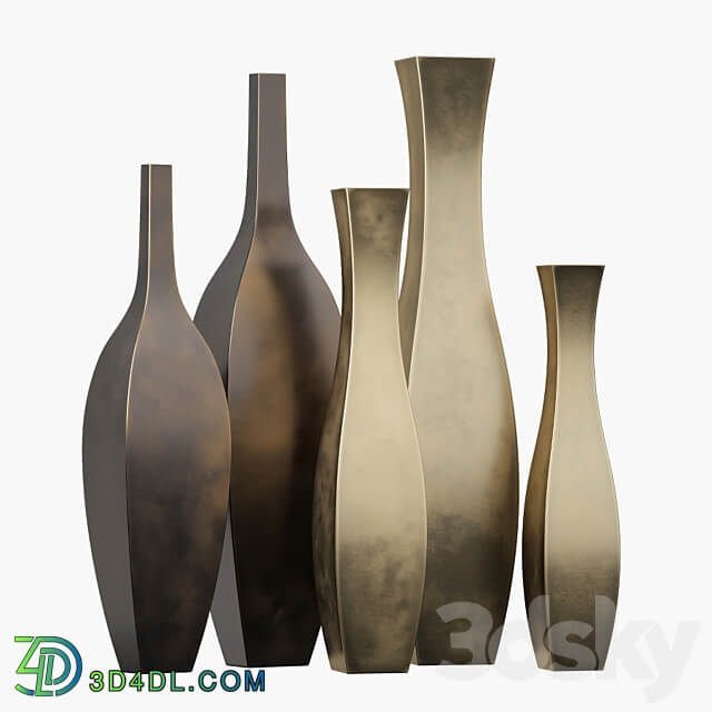 Tall metal vases 3D Models