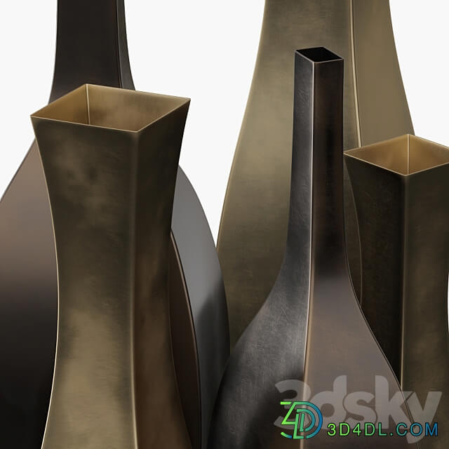 Tall metal vases 3D Models